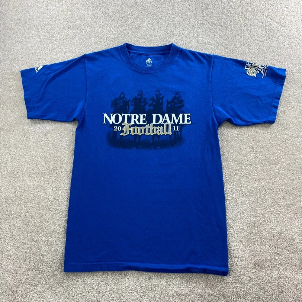 Adidas Notre Dame Football Men S Blue The Shirt 2011 Four Horsemen Graphic Tee